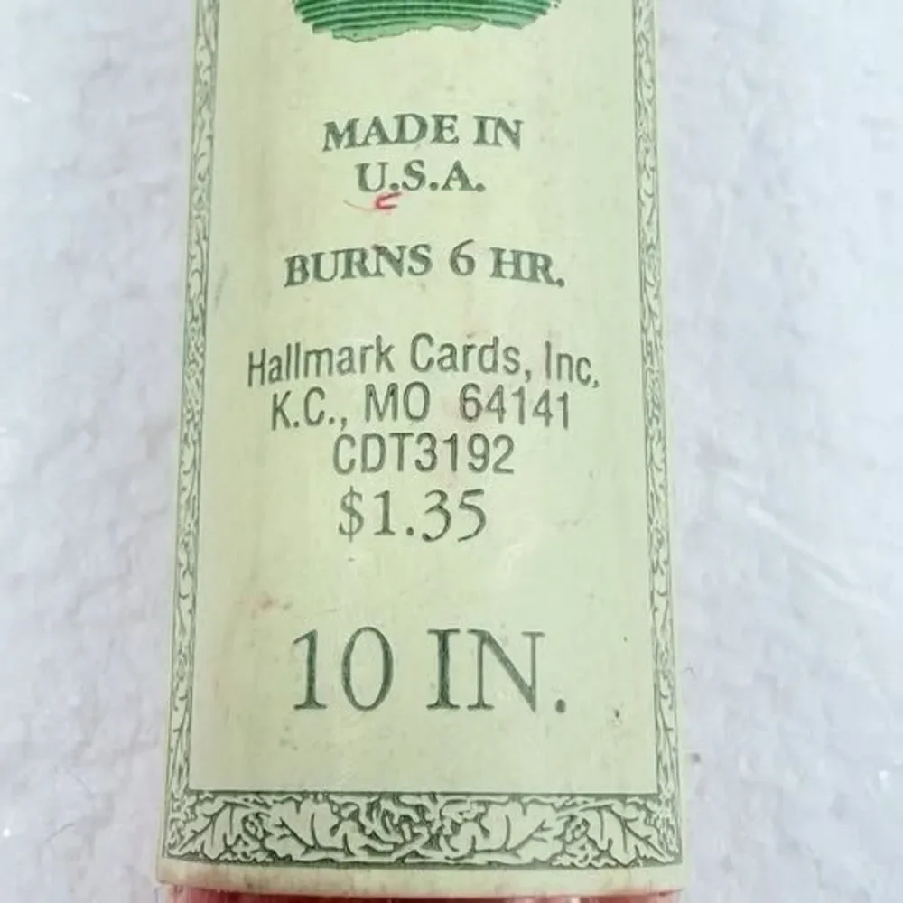 Vintage Hallmark Autumn Leaf Pink Table Candles Made In USA Burns 6 HRS 10